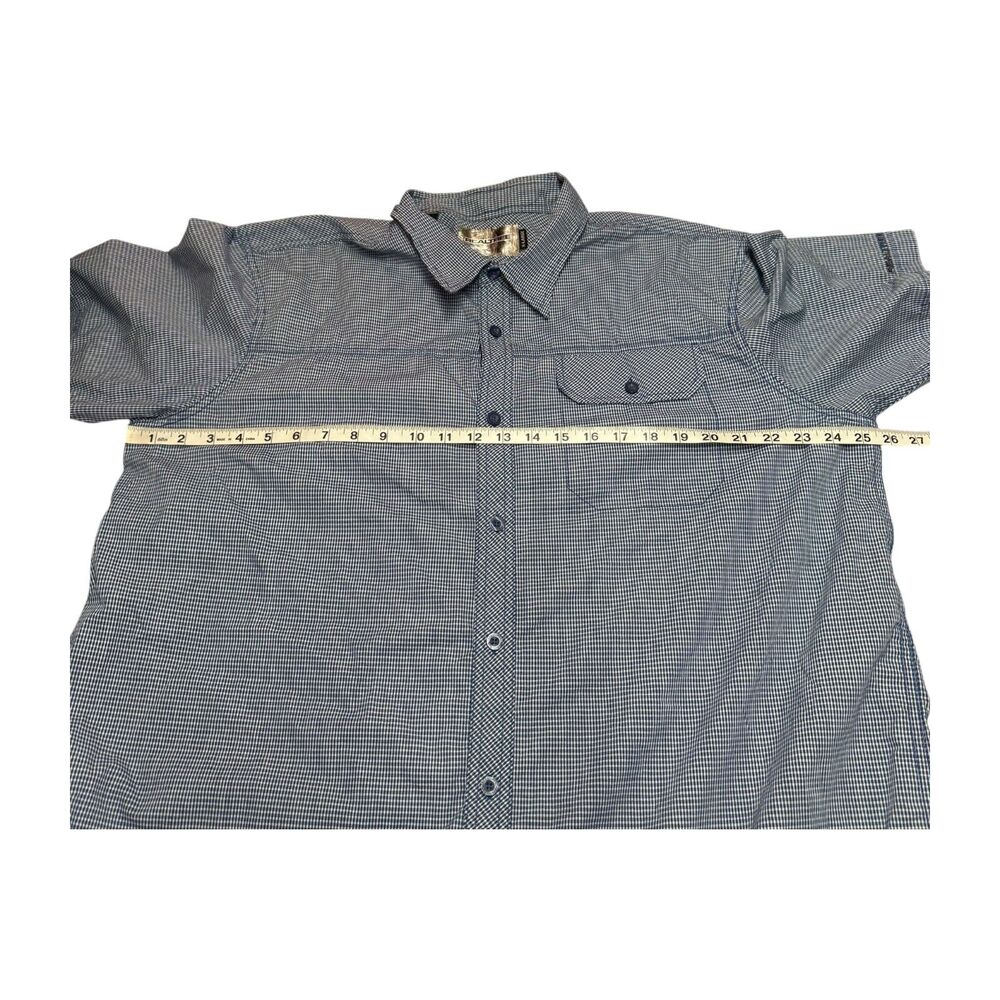 Realtree Shirt Men's XL Blue White Plaid Cotton Short Sleeve Collared Button-Up - Picture 5 of 8